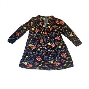 Old Navy black floral ¾ sleeve dress